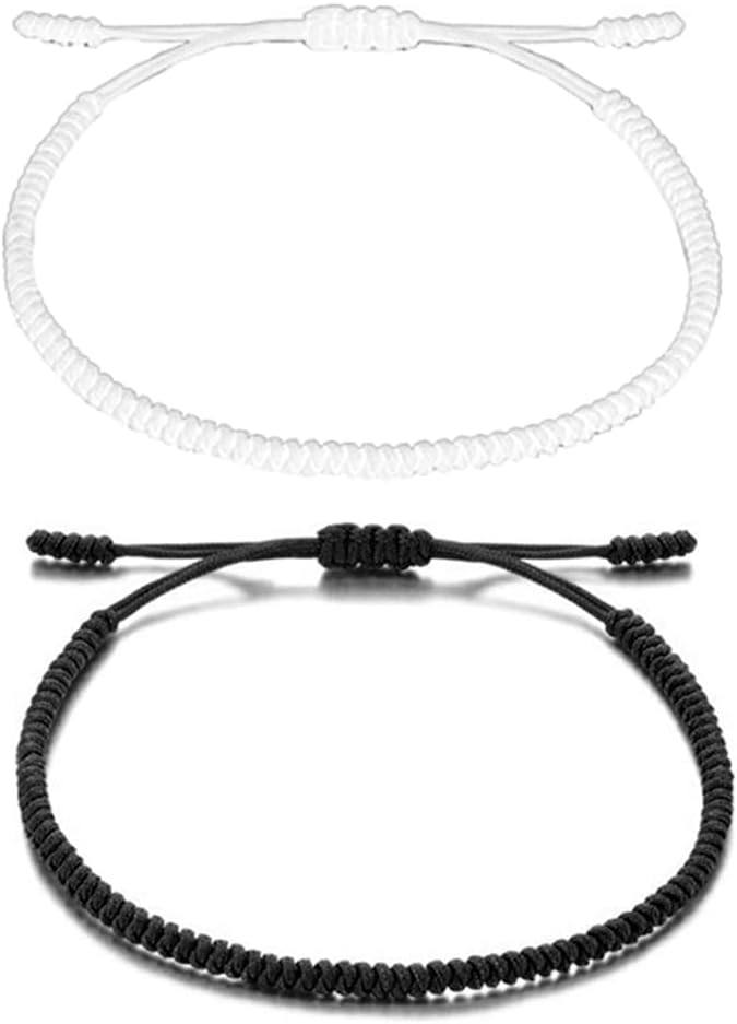 kelistom Handmade String Bracelet for Women Men Simple Red Black Braided Adjustable Charm Bracelets Minimalist Jewelry - Image 1